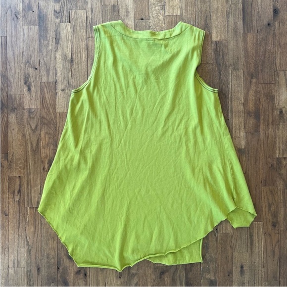 Cynthia Ashby green raw hem tunic sleeveless top size large - Picture 5 of 5